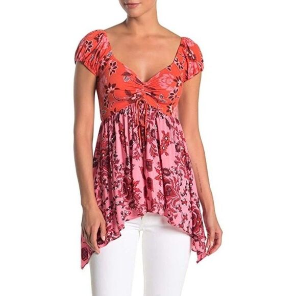 Free People Tops - Free People Women's La Bamba Floral Baby Doll Pullover Top Small
